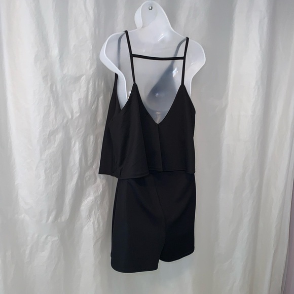 Black US 12 PLUS STEPHANIE DOUBLE LAYER PLAYSUIT - Picture 8 of 15